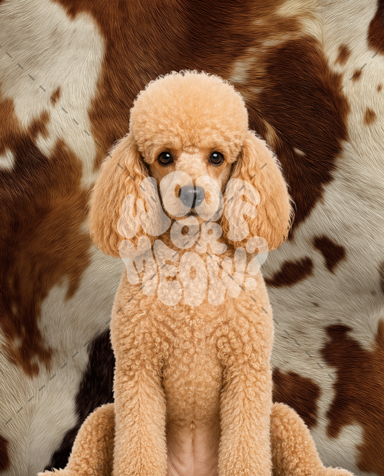 POODLE COW HIDE COFFEE MUG