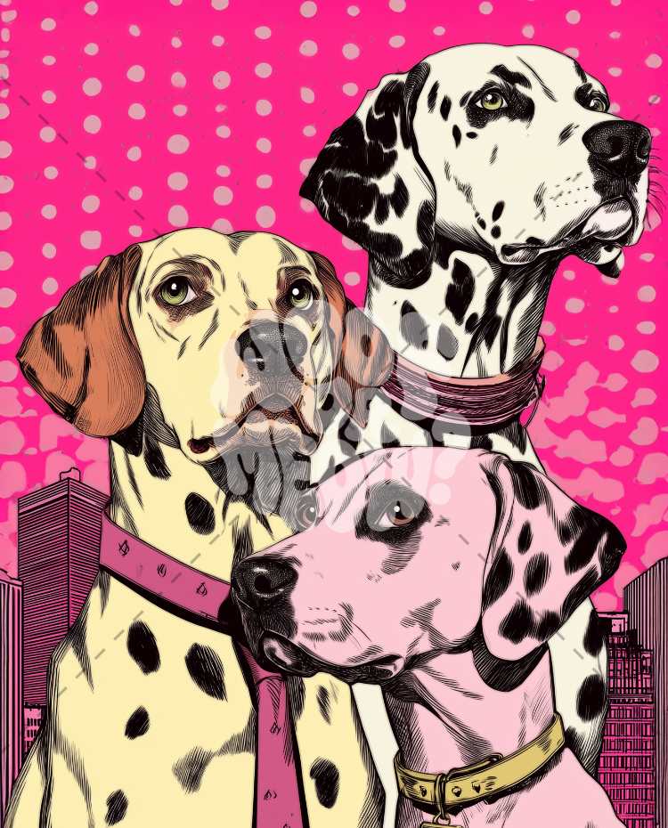POP ART PINKY DALMATION COFFEE MUG