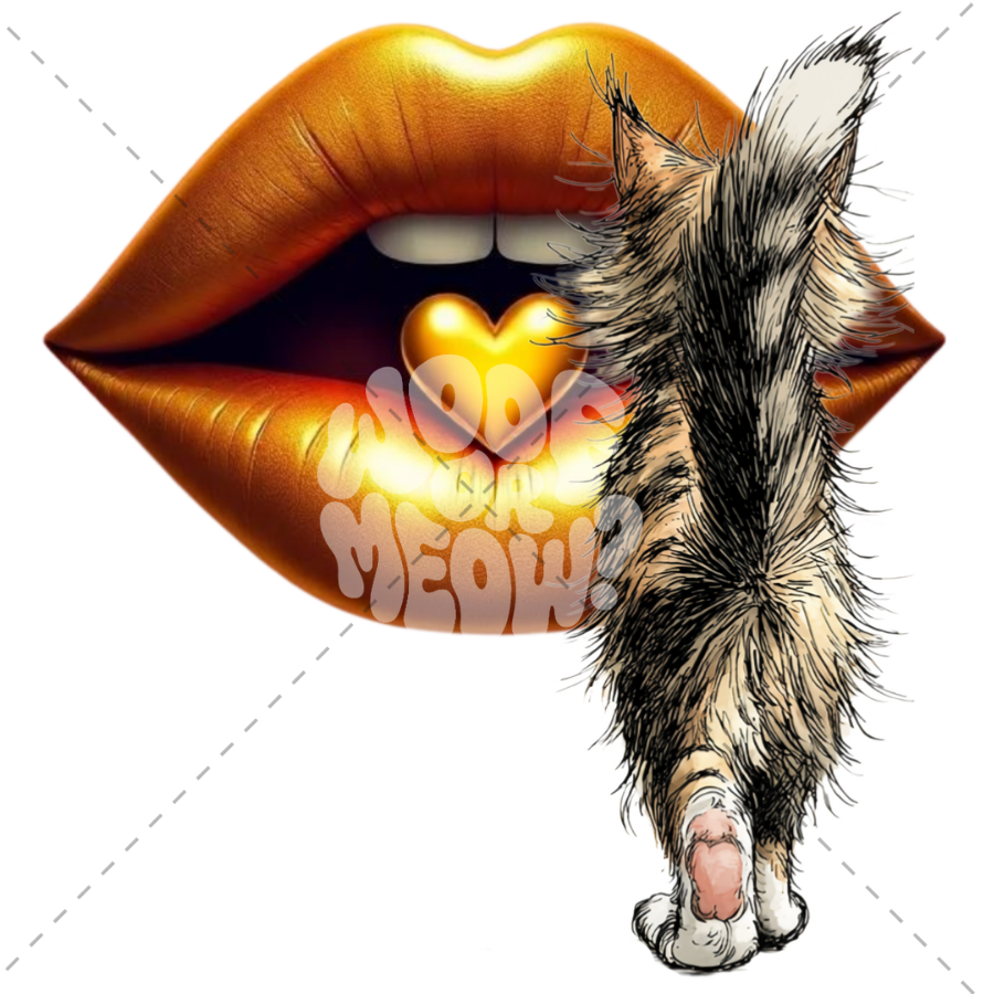 CAT BOOTY AND GOLD LIPS COFFEE MUG
