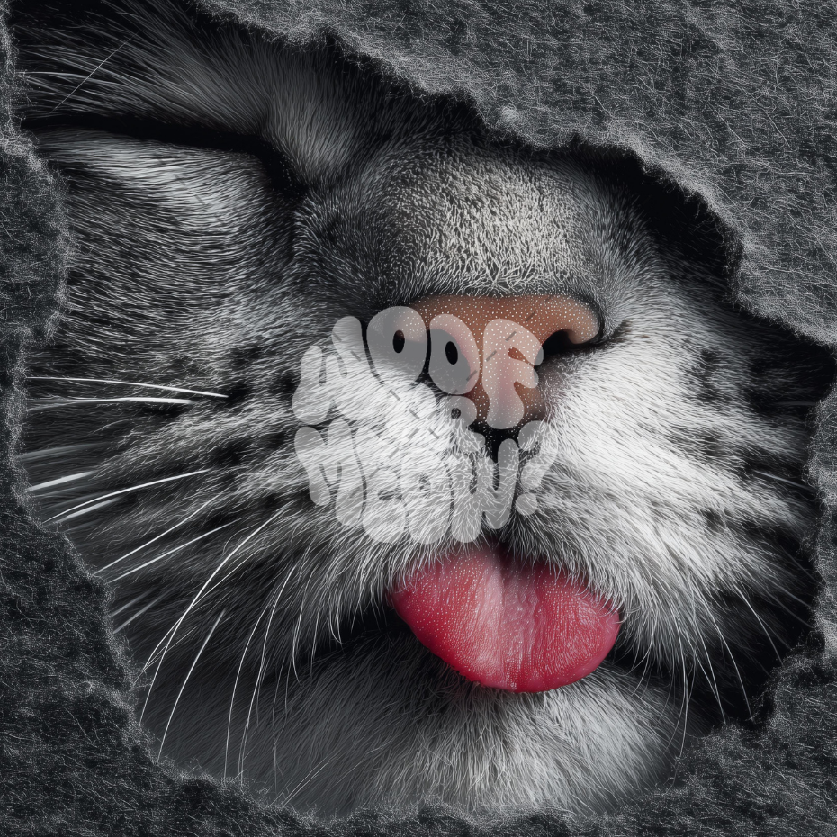 GRAY CAT PEEKING COFFEE MUG