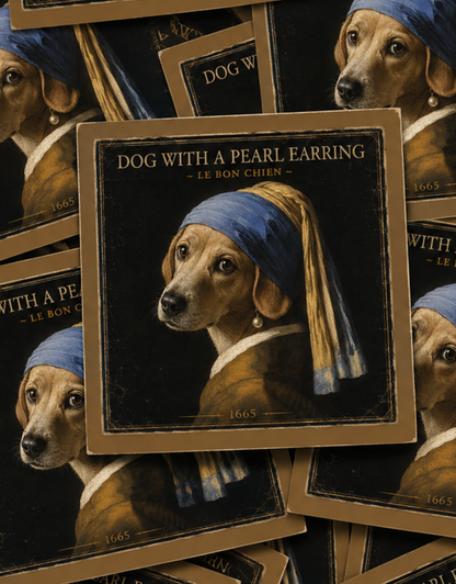 DOG WITH A PEARL EARRING-STICKER