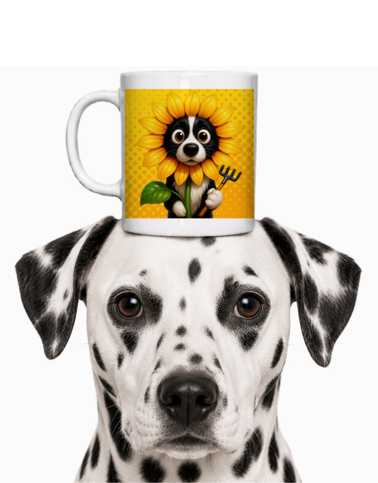 SUNFLOWER DOG COFFEE MUG