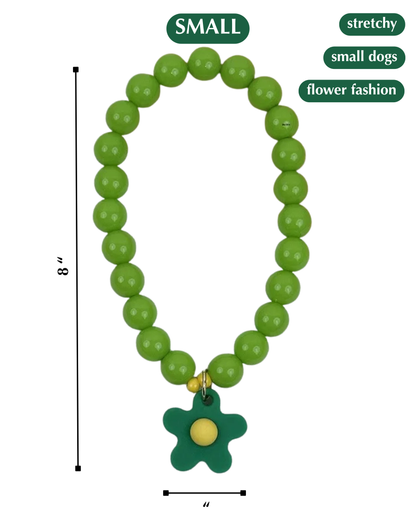 FLOWER POWER DOG NECKLACE-GREEN BAY PACKER DOG