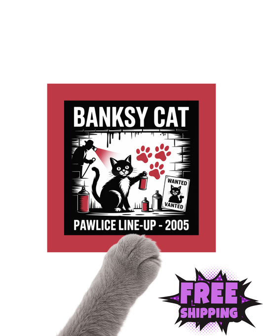 BANKSY CAT-STICKER