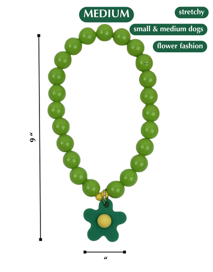 FLOWER POWER DOG NECKLACE-GREEN BAY PACKER DOG
