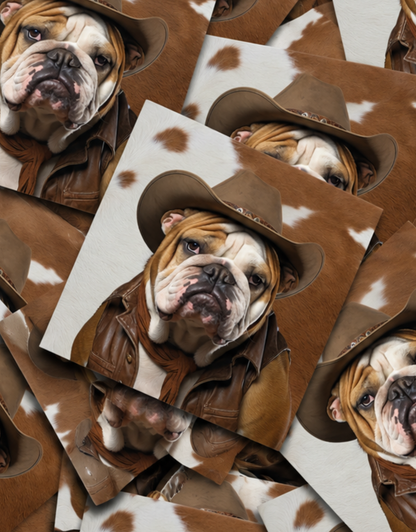 COWBOY BULLDOG-STICKER
