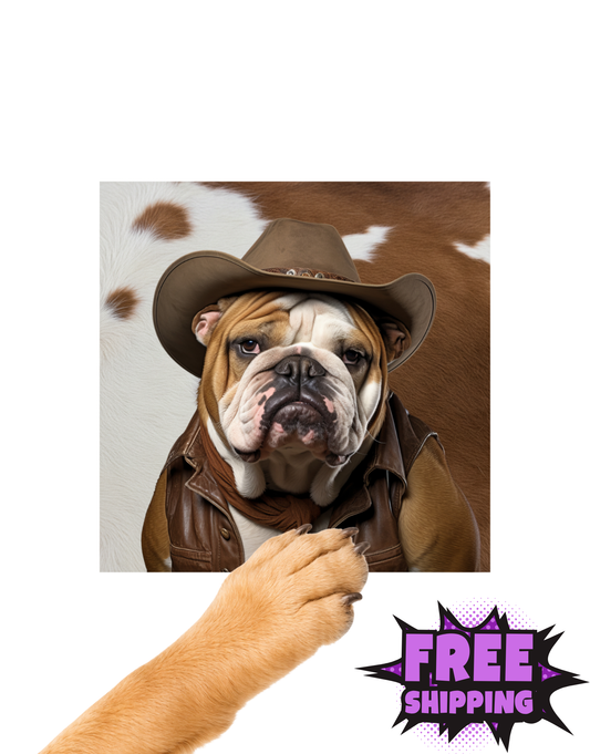 COWBOY BULLDOG-STICKER