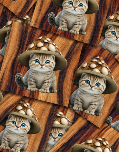 MUSHROOM CAT HAT-STICKER