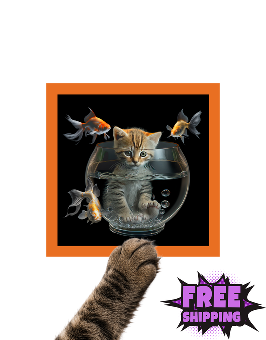 FISHBOWL KITTY-STICKER