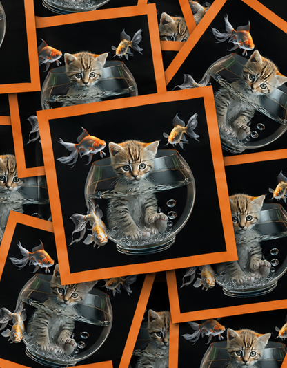 FISHBOWL KITTY-STICKER