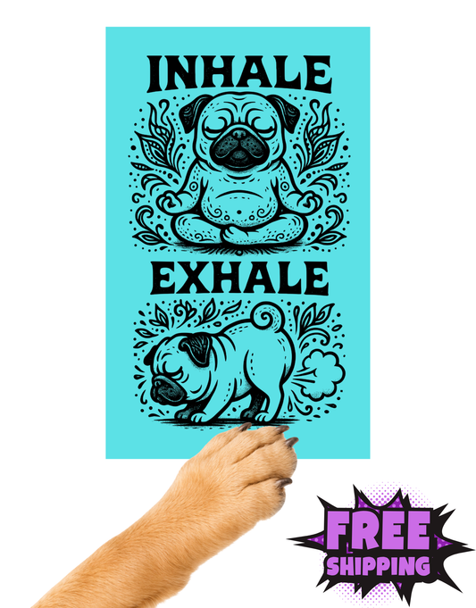 INHALE-EXHALE PUG-STICKER