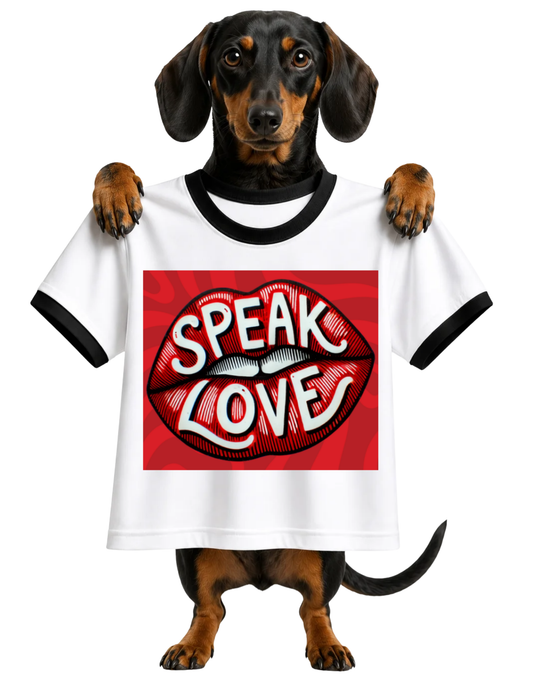 SPEAK LOVE-RINGER T-SHIRT