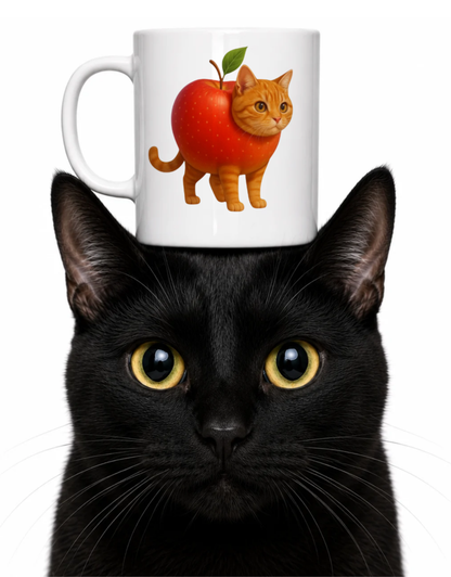 APPLE CAT COFFEE MUG