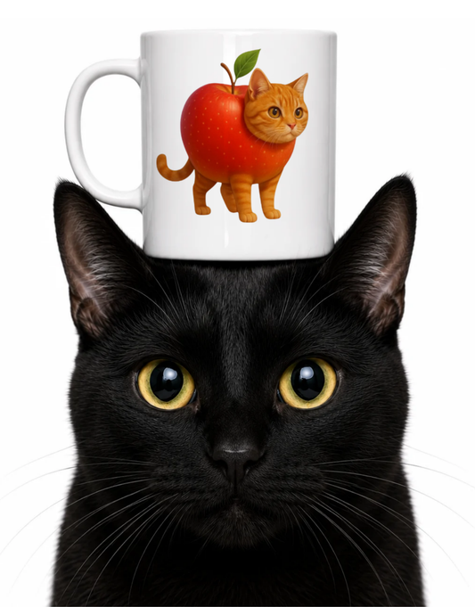 APPLE CAT COFFEE MUG