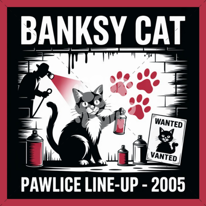 BANKSY CAT COFFEE MUG
