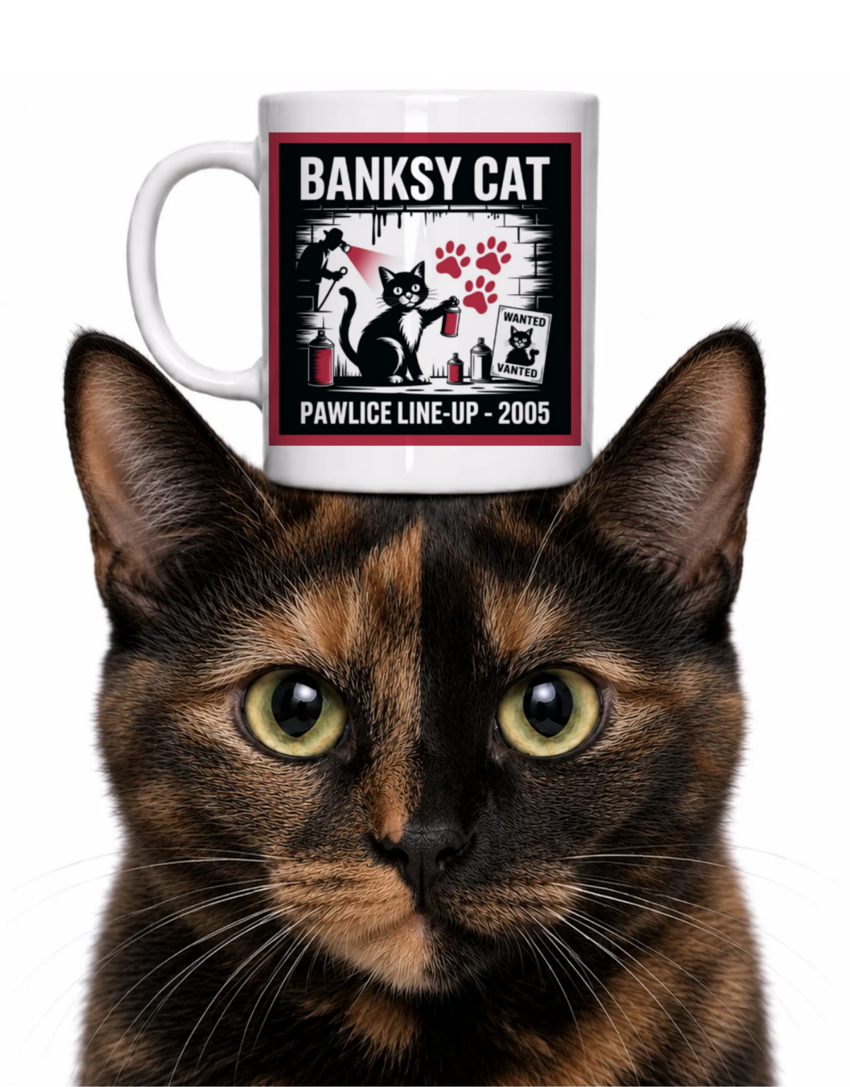 BANKSY CAT COFFEE MUG