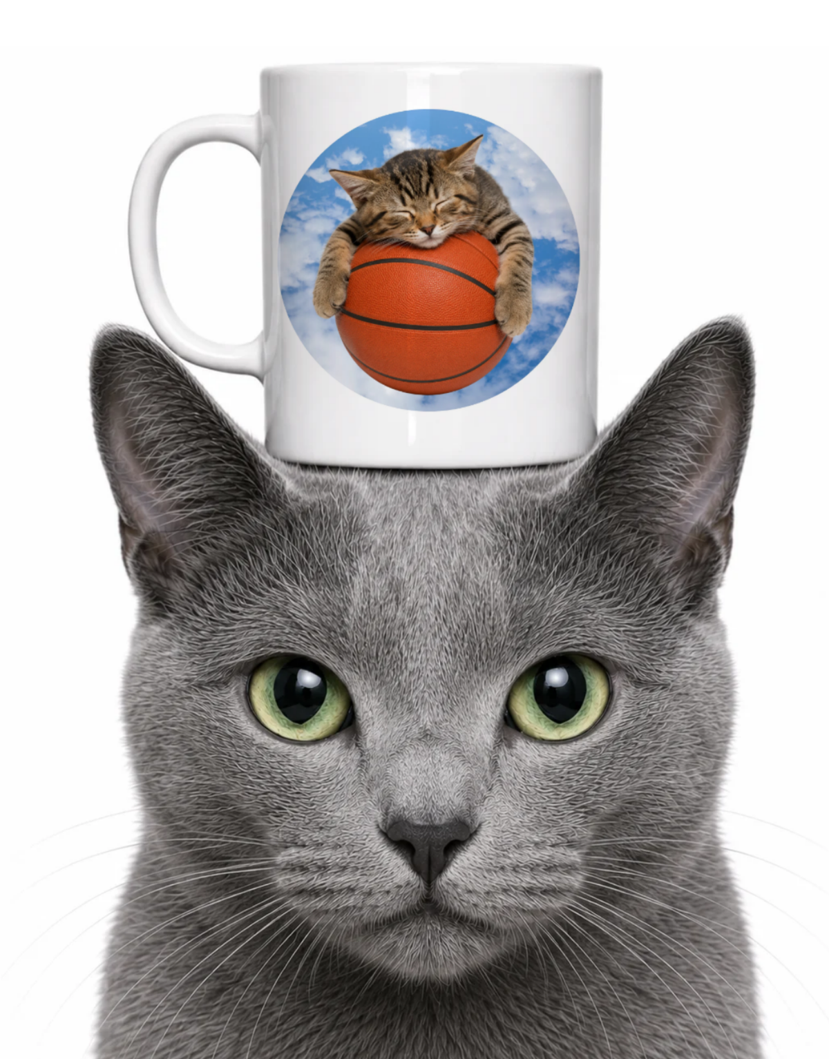 BASKETBALL KITTTEN COFFEE MUG