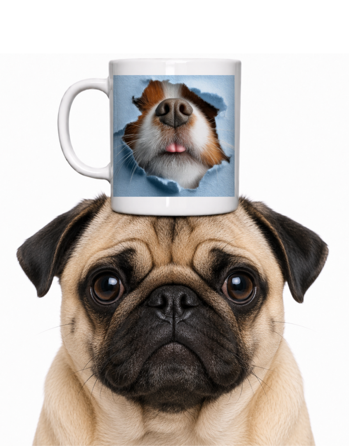 BEAGLE NOSE POKING THROUGH COFFEE MUG