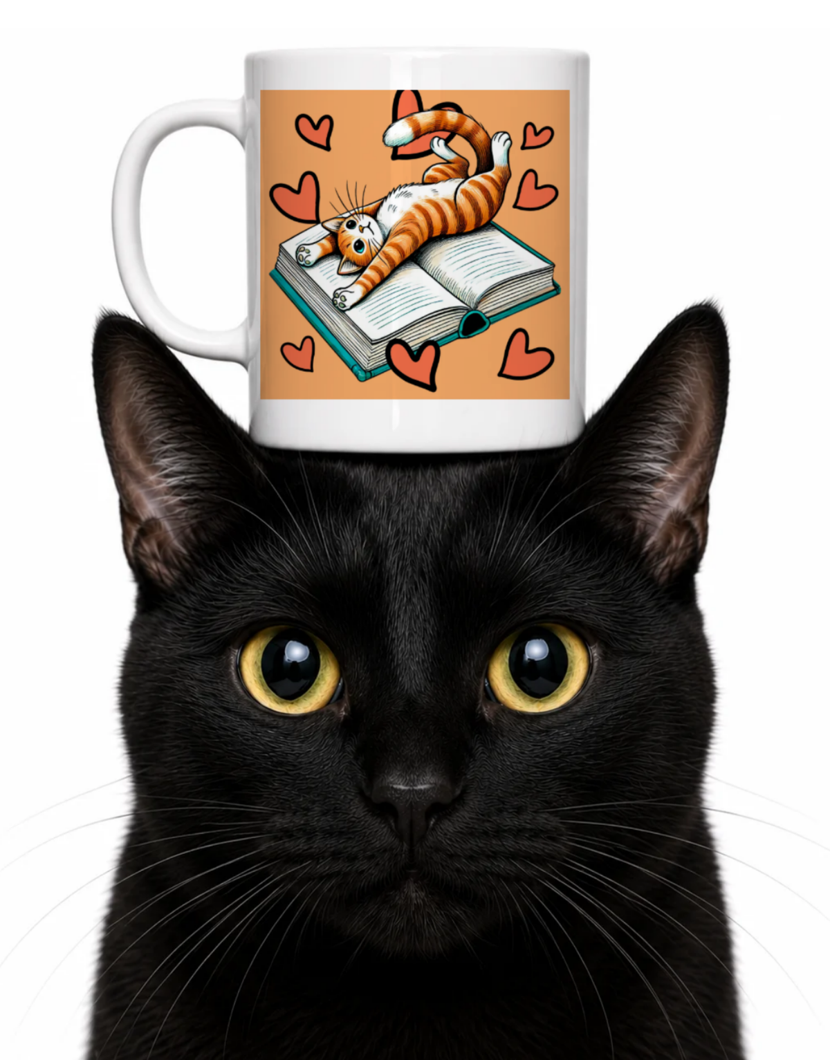 I LOVE CATS AND BOOKS COFFEE MUGS