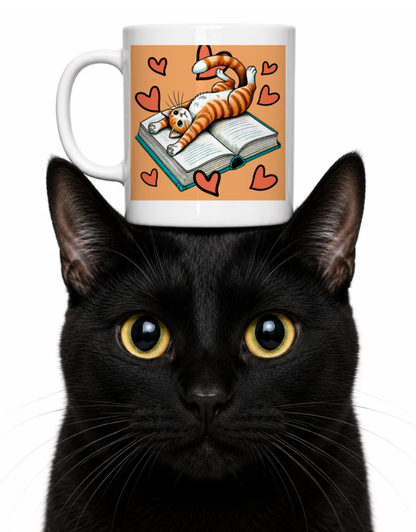 I LOVE CATS AND BOOKS COFFEE MUGS
