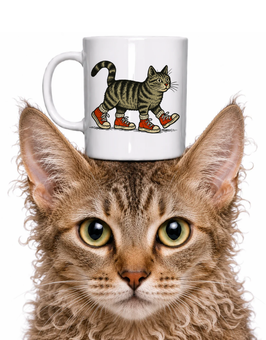 CAT IN SNEAKERS COFFEE MUG
