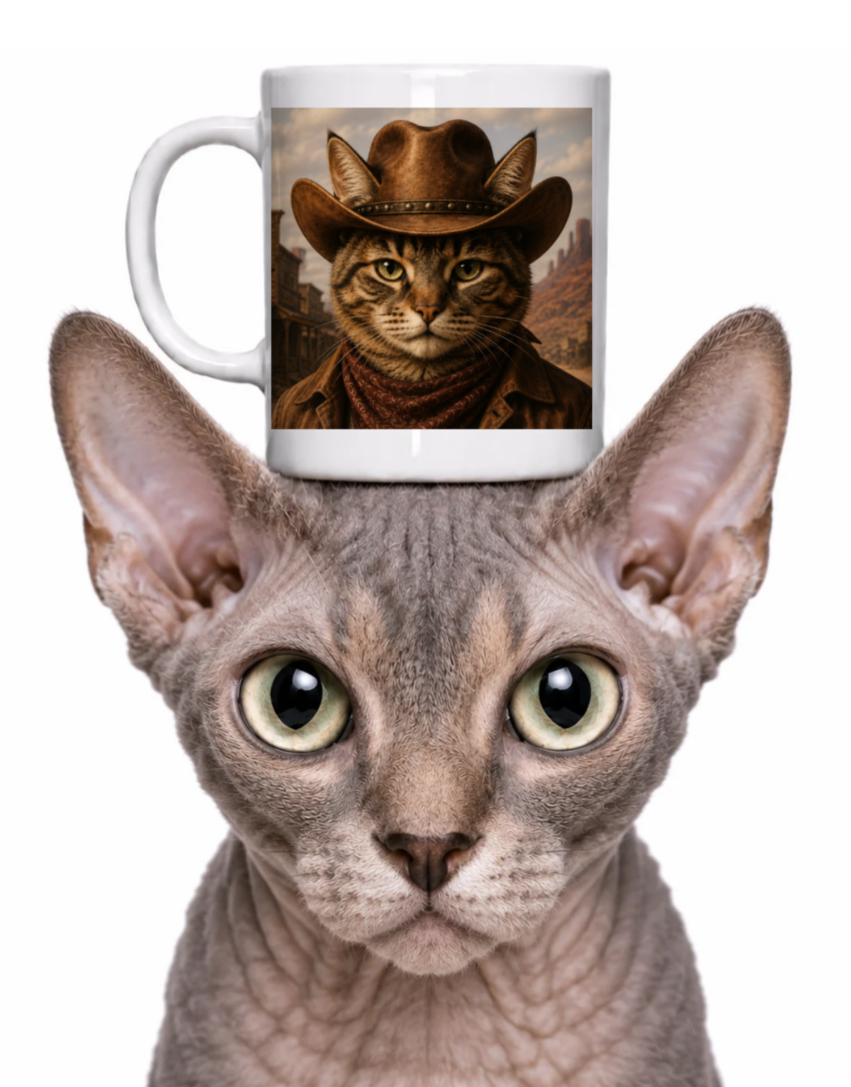 CAT COWBOY COFFEE MUG