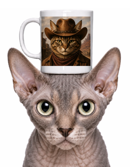 CAT COWBOY COFFEE MUG