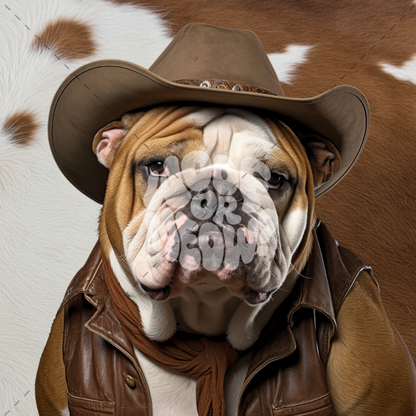 BULLDOG COWBOY COFFEE MUG