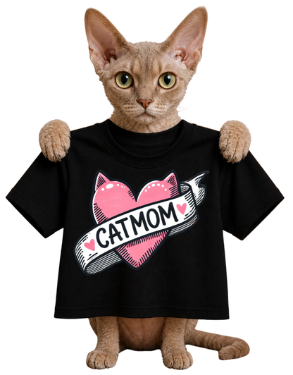 TATTOO HEART CAT MOM-WOMENS T-SHIRT