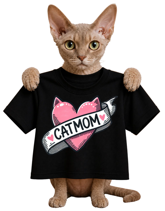 TATTOO HEART CAT MOM-WOMENS T-SHIRT
