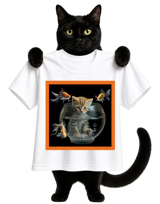 KITTY IN A GOLDFISH BOWL-UNISEX T-SHIRT