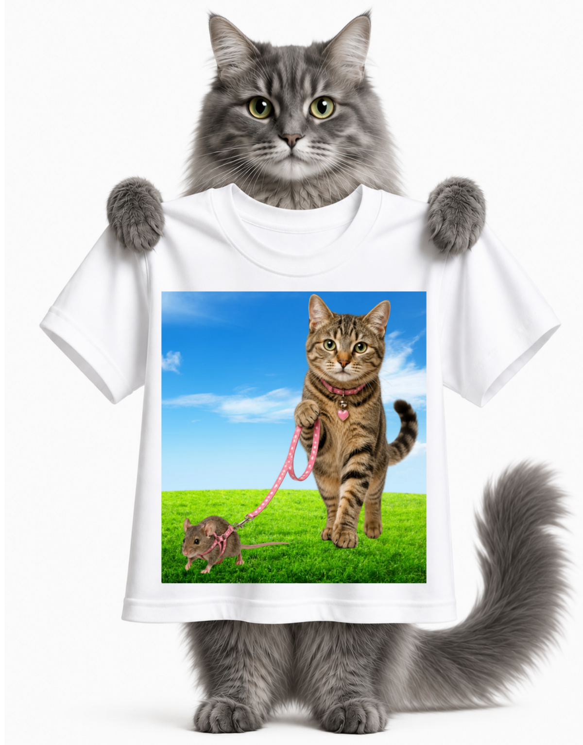 CAT WALKING PET MOUSE-UNISEX T-SHIRT
