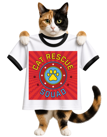 CAT RESCUE SQUAD-RINGER T-SHIRT