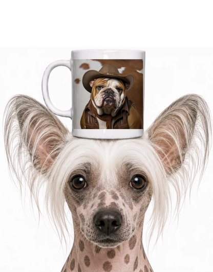 BULLDOG COWBOY COFFEE MUG