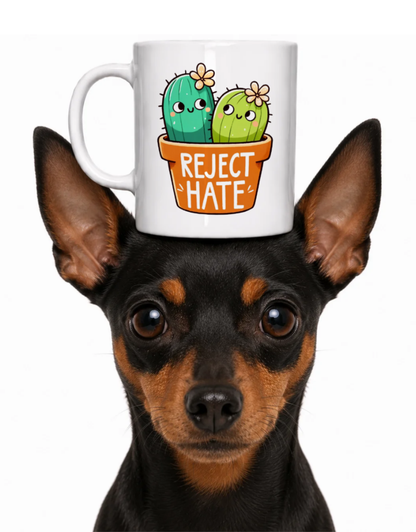 REJECT HATE DOG COFFEE MUG
