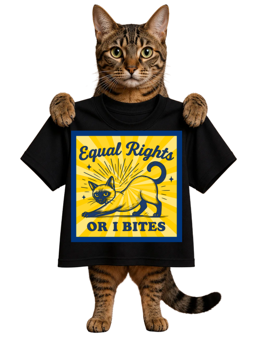 EQUAL RIGHTS OR I BITES CAT-WOMENS TSHIRT