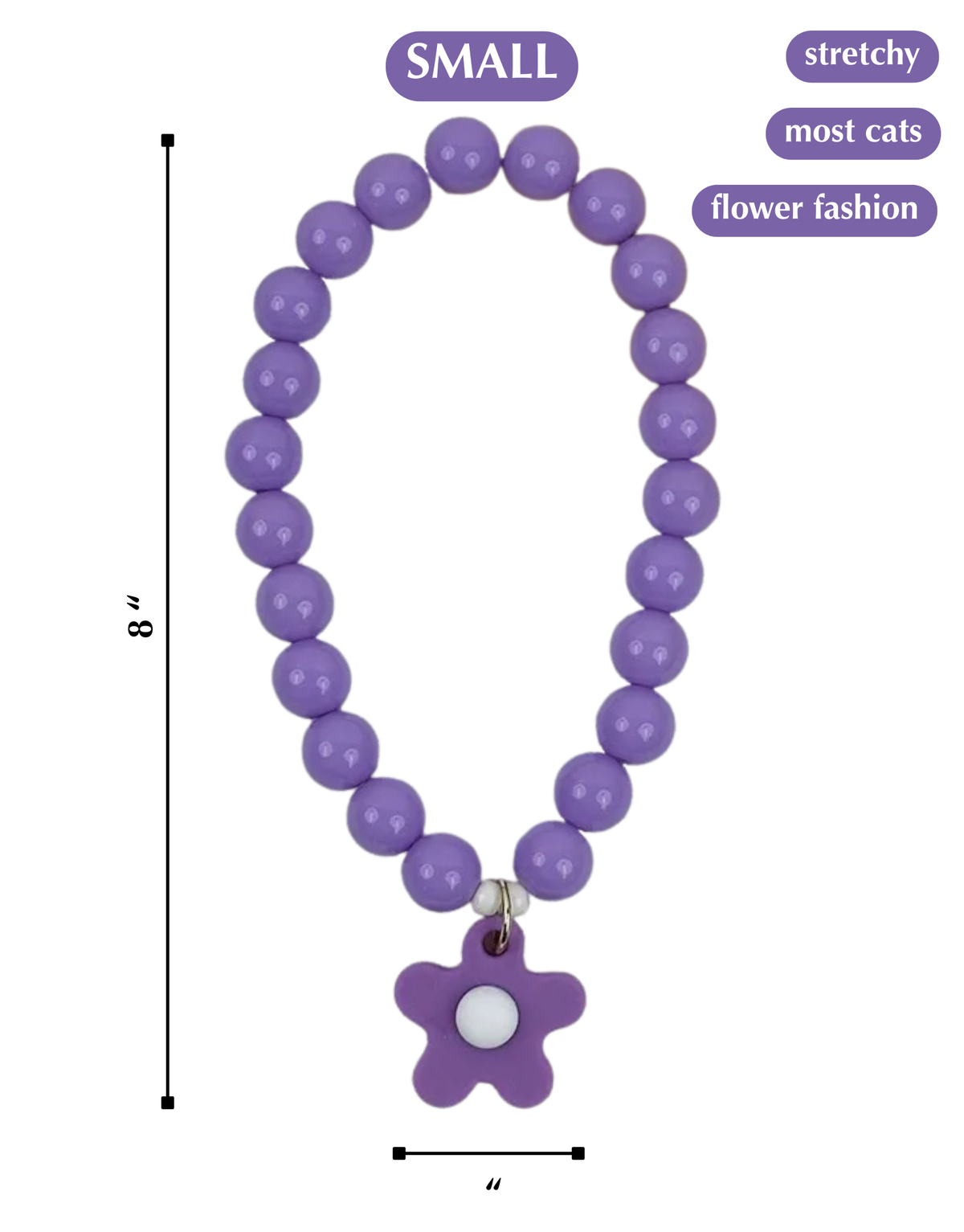 FLOWER POWER CAT NECKLACE-PURPLE