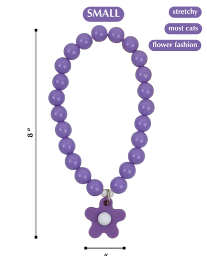 FLOWER POWER CAT NECKLACE-PURPLE