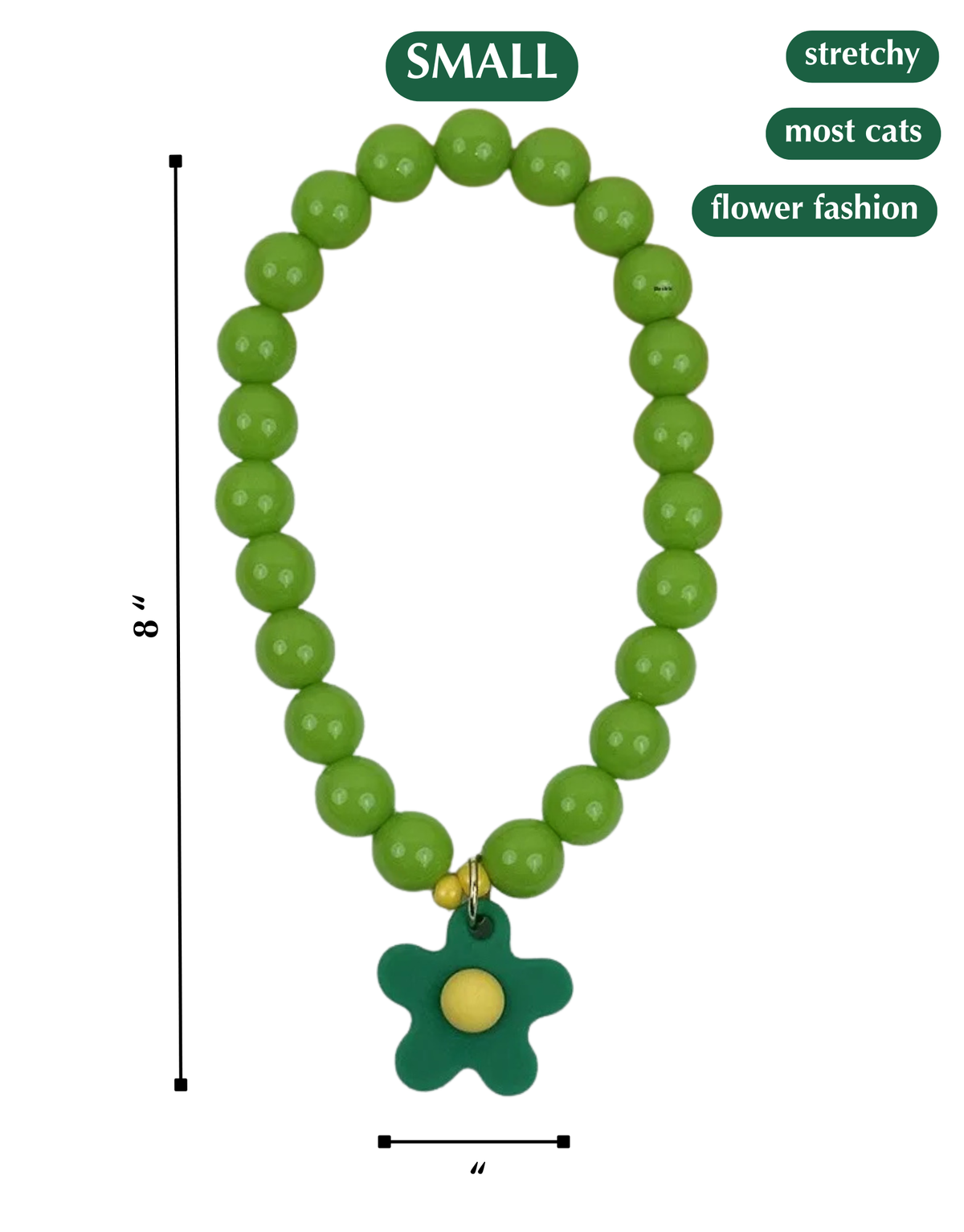 FLOWER POWER CAT NECKLACE-GREEN BAY PACKER KITTY