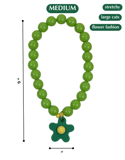 FLOWER POWER CAT NECKLACE-GREEN BAY PACKER KITTY