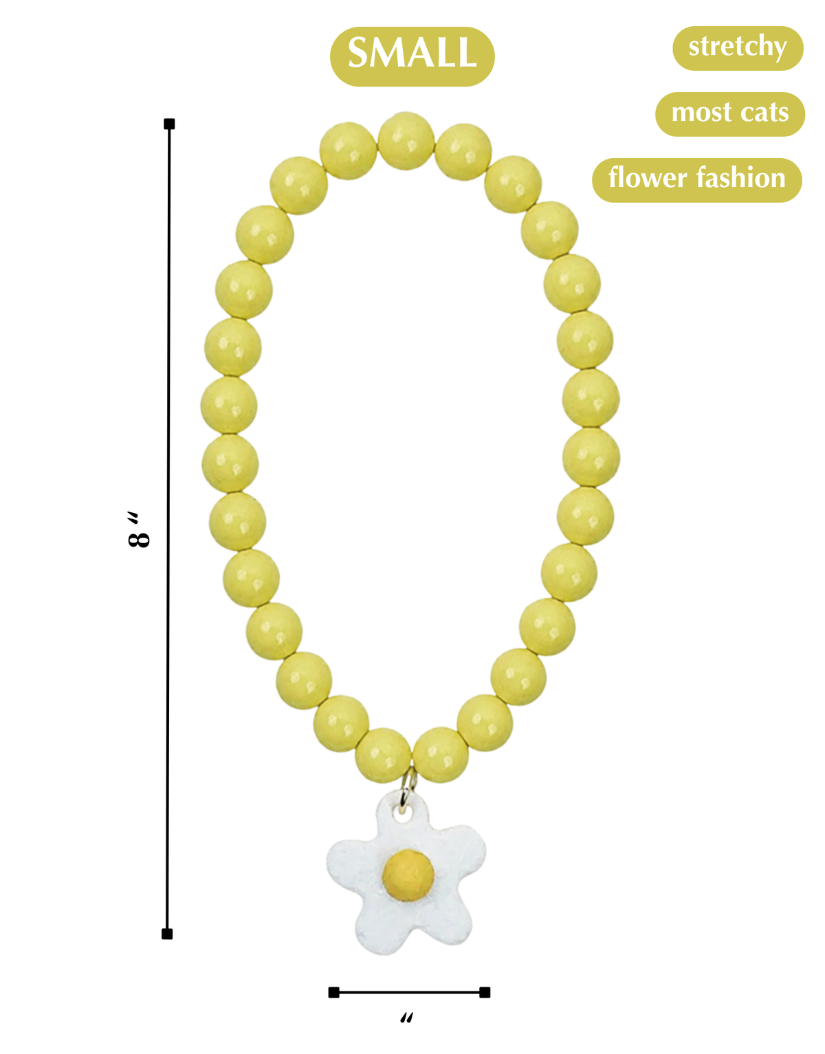 FLOWER POWER CAT NECKLACE-WHITE