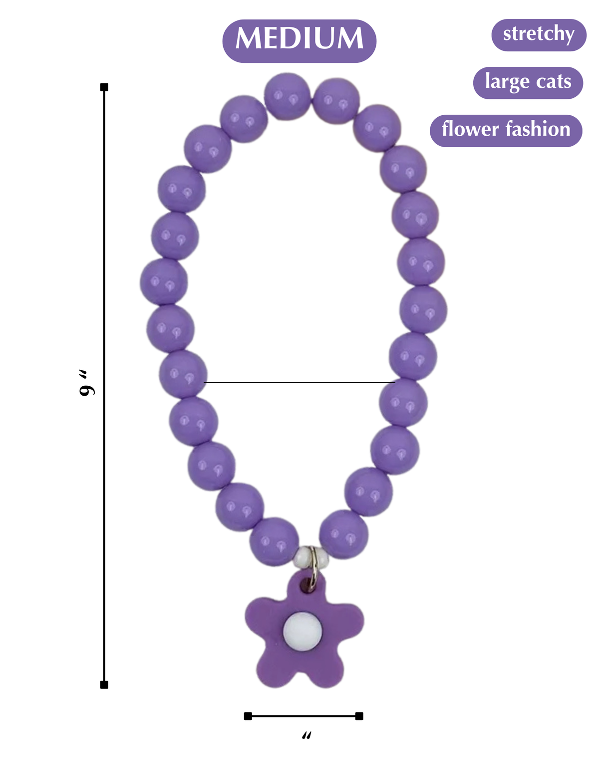 FLOWER POWER CAT NECKLACE-PURPLE