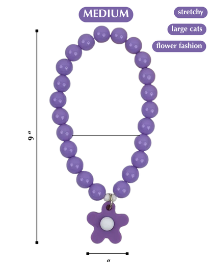 FLOWER POWER CAT NECKLACE-PURPLE