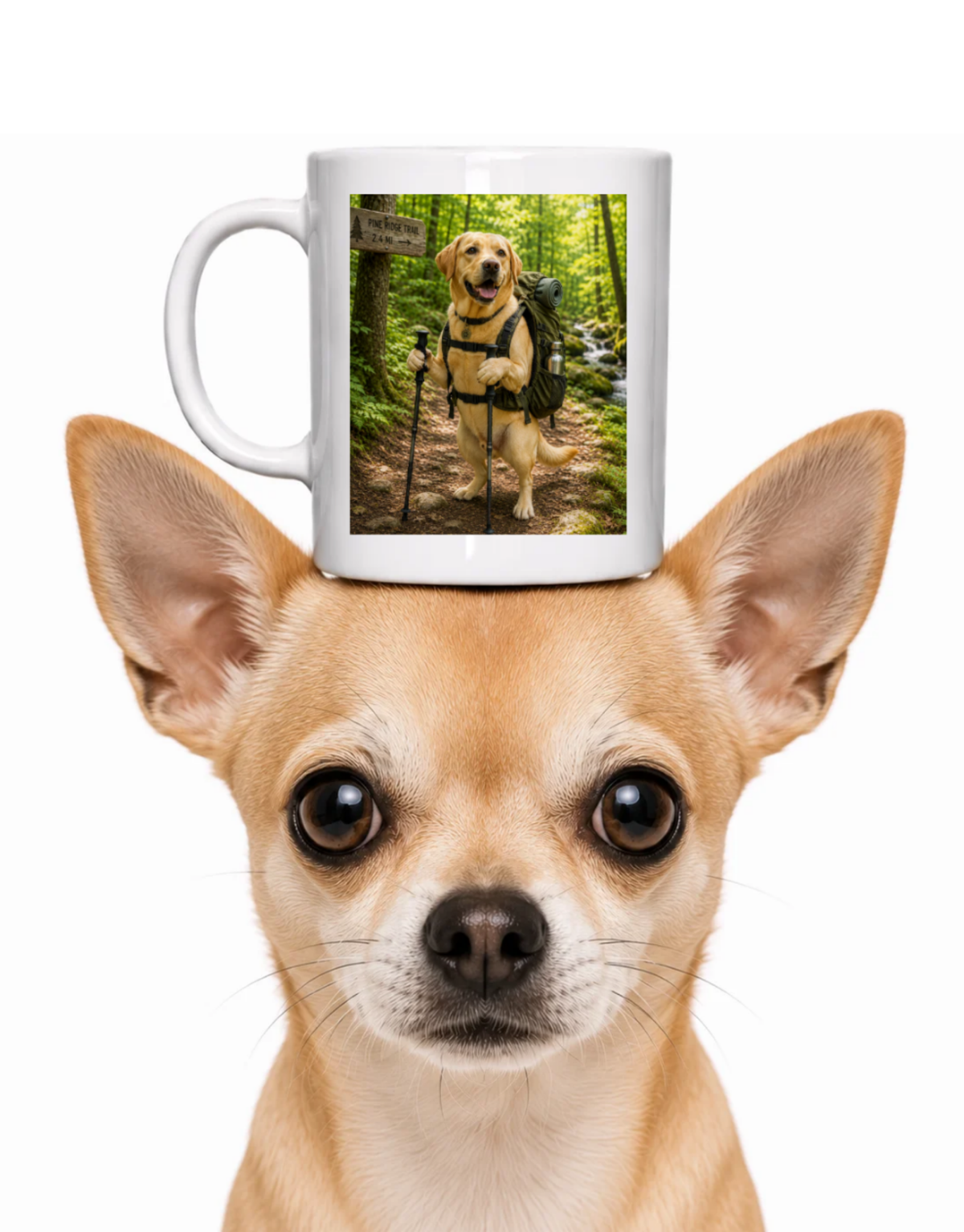 HIKING DOG COFFEE MUG