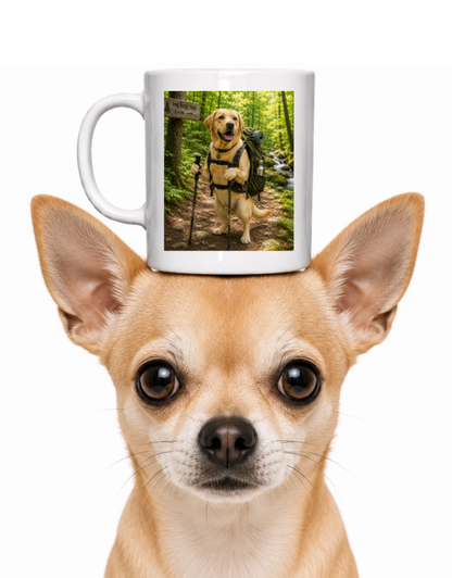 HIKING DOG COFFEE MUG