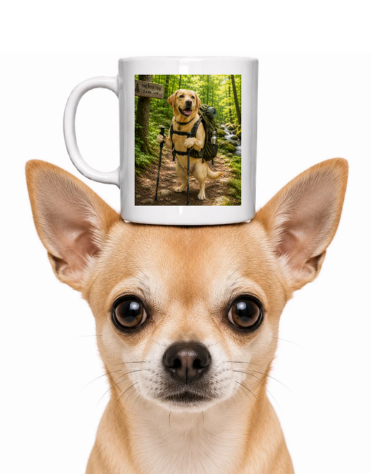 HIKING DOG COFFEE MUG