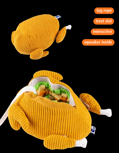STUFFED TURKEY INTERACTIVE DOG TOY