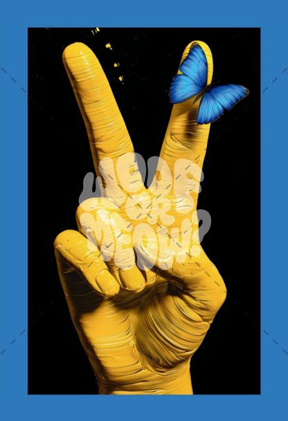 SURREALISTIC PEACE SIGN COFFEE MUG