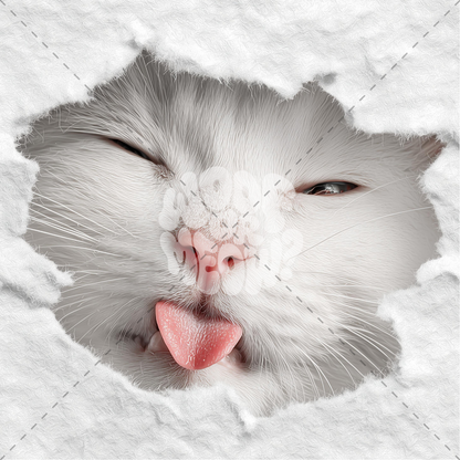 PEEK-A-BOO WHITE CAT COFFEE MUG