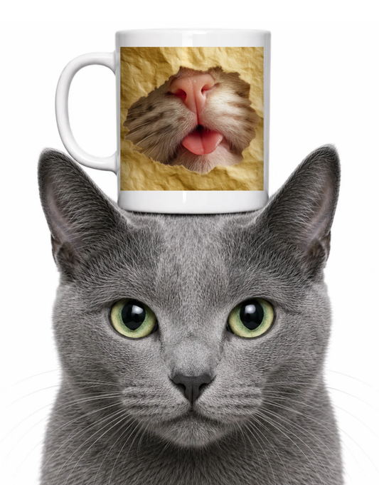 PEEKING KITTY NOSE COFFEE MUG